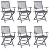 Day and Night - Day and Night Folding Garden Chairs 6 Units Cushions Solid Acacia Wood
