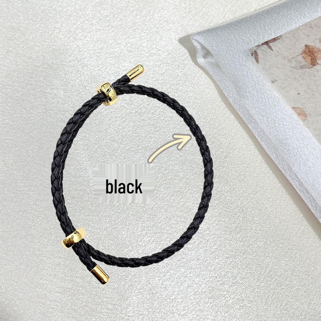 Corda de Pulso Ajustável de Couro de 3mm - Pulseira do Zodíaco Bagua - Corda Decorativa Vermelha para DIY
