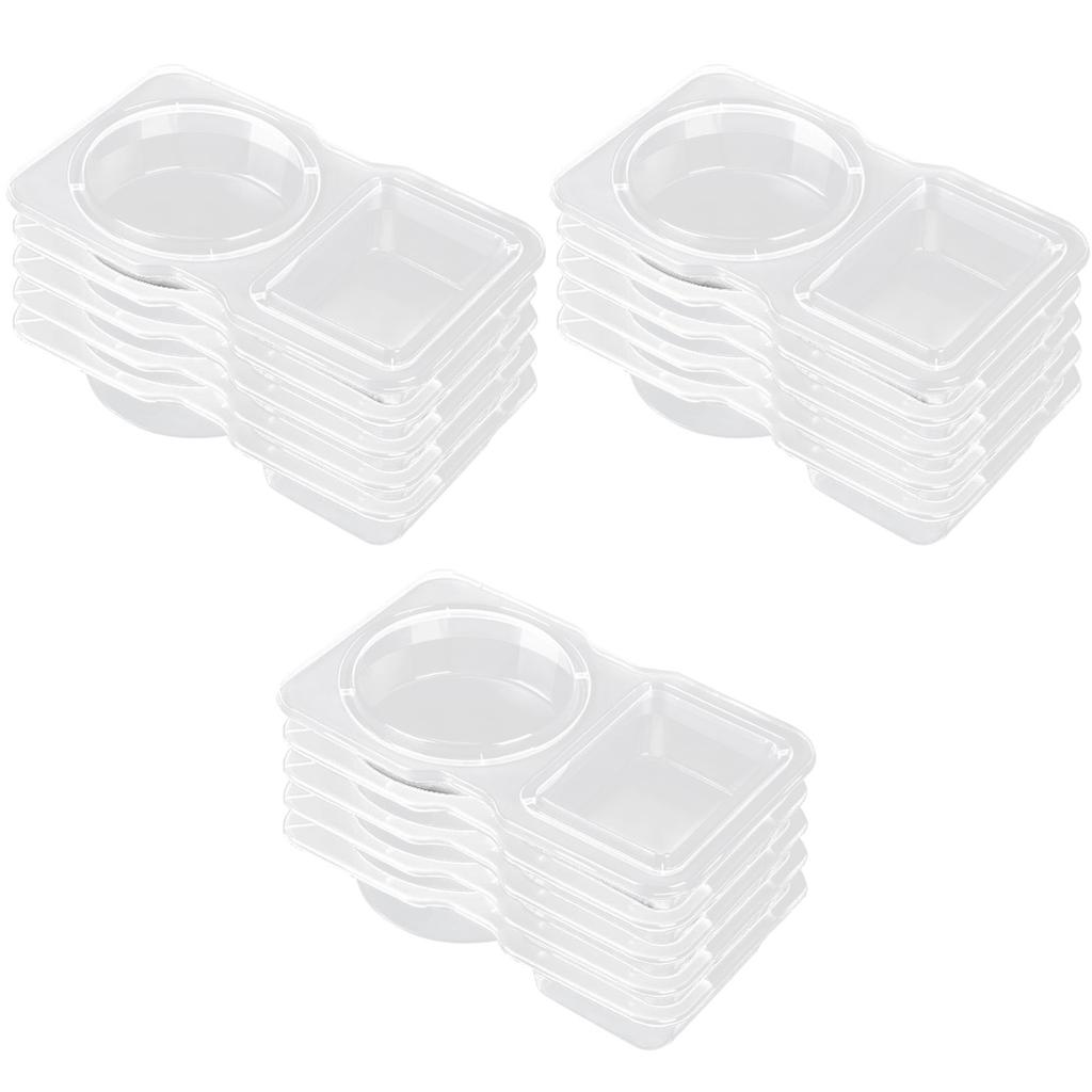 Double Compartment Condiment Container Snacks Storage Organizers for Travel Transparent Sauces Dressings Holders