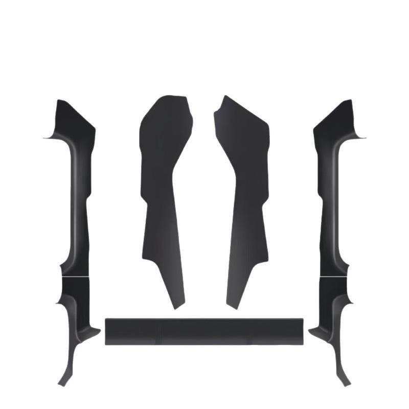 Compatible Tesla Model Y TPE Door Sill Strips & Console Kick Protection - Front, Rear, and Second Row Coverage