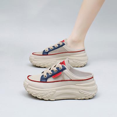 2025 wersja koreańska lato nowe półtrampki białe buty damskie ins oddychające studenckie buty na podwyższeniu casualowe buty damskie street style XW031