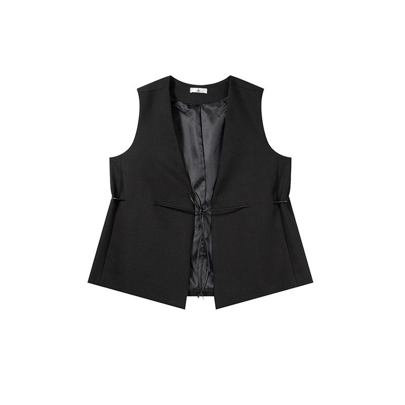 Shuangtian Plus Size Women s Spring 2026 Drawstring Waist Vest 9119 XL чёрный