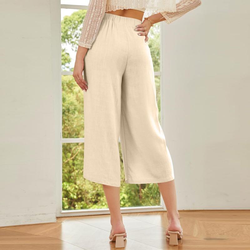 Women's Fashion Casual Solid Color Print Pants & Capris