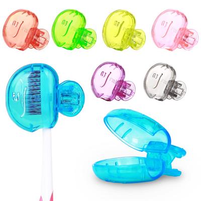 1 Pc/4 Pcs Toothbrush Protective Caps Non-toxic Toothbrush Protector with Ventilation Holes Compact Clip-On Head Cover for