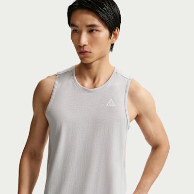 Nike ACG Tank Tops Men s Gray Crew Neck Moderate S