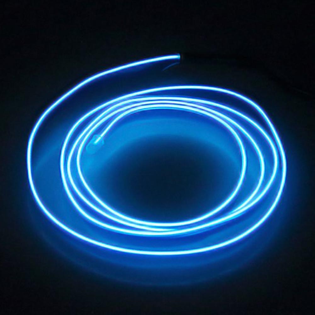 5M Flexible Neon Light Car EL Wire Rope Tube LED Strip Waterproof Party Decor Lamp With 12V Controller