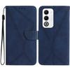 For Oppo A5 5G Case Skin Touch Lines Imprinted PU Leather Flip Phone Cover