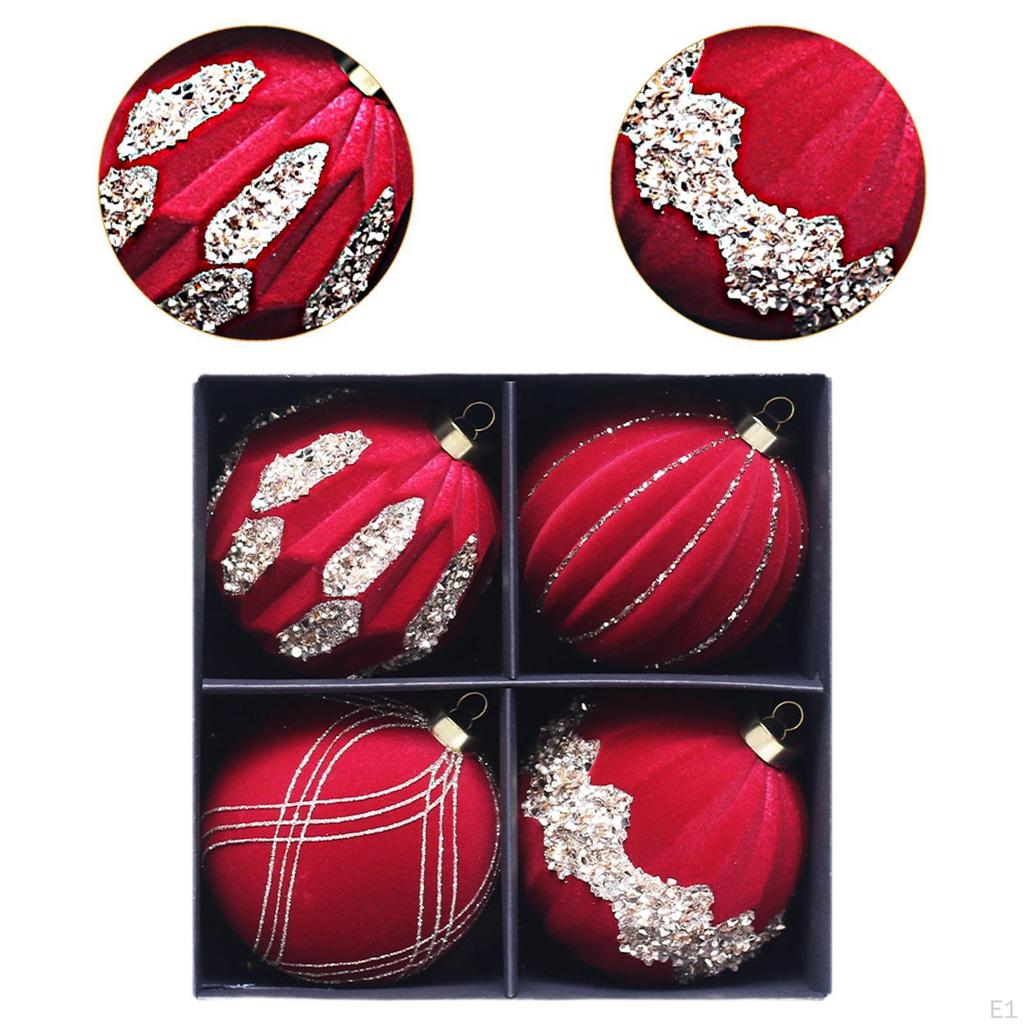 4 Pieces Christmas Ball Ornaments Tree Hanging Reusable DIY Gift Xmas Decor for