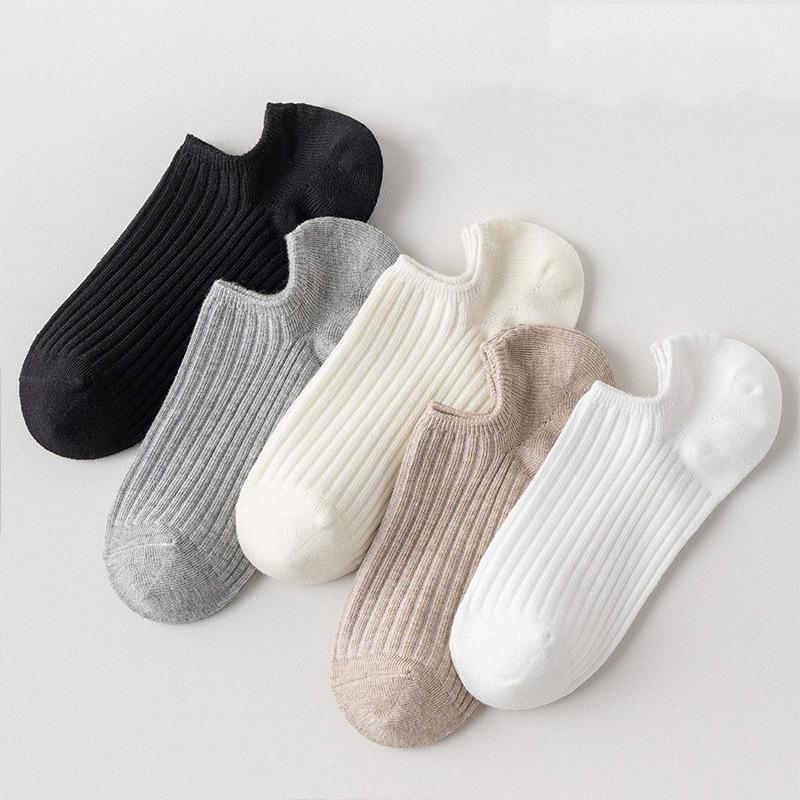 Women's No-Show Thin Breathable Ankle Socks - Spring/Summer Soft Solid Color