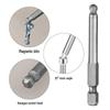 Magnetic S2 Steel Hardened Hex Ball Head Air Driver Bit 1/4" Pneumatic Screwdriver Attachment