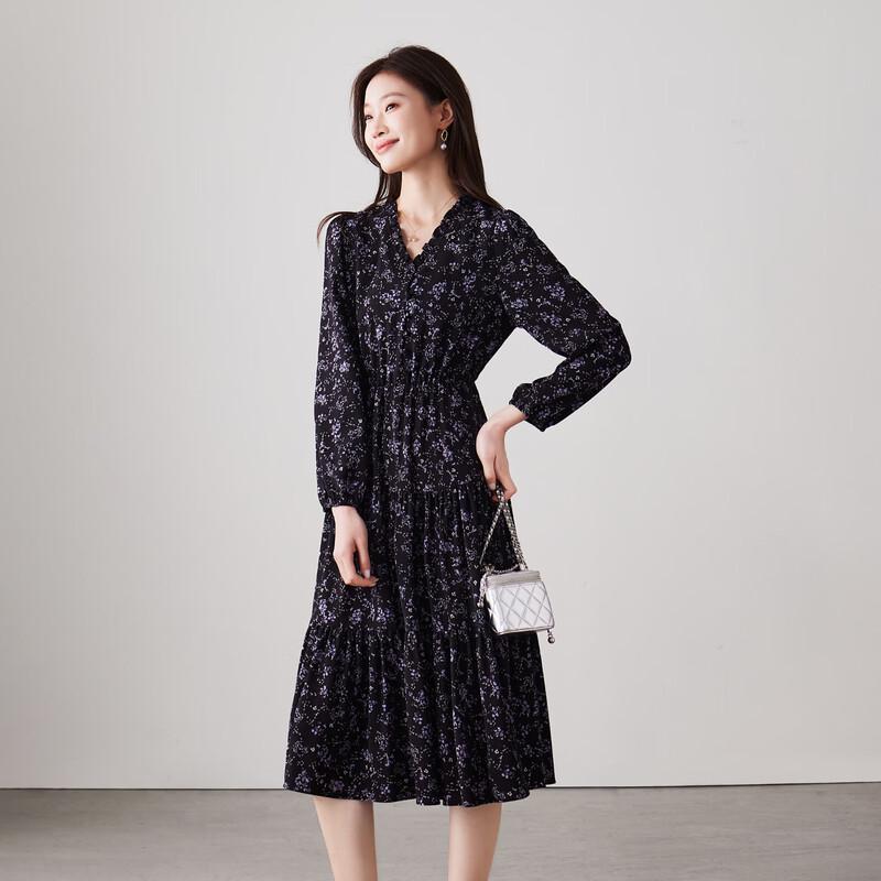 SOFSIL French Elegant Floral V-Neck Midi Dress