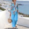 Saint Miao Europese en Amerikaanse dames bohemien stijl vakantie losse mode casual digitale print set broek