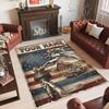 Truck Theme Crystal Velvet Rug Personalized Custom Name Text Soft Floor Mat Home Decor