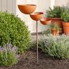 Yousheng 3 Tiered Cascading Rain Catcher Bird Bath, Metal Garden Stake Bird Water Bowl Feeder, Outdoor Pollinator Watering Station for Garden, Patio,