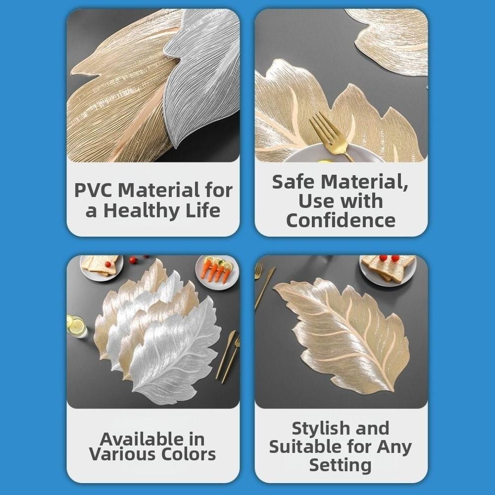2Pcs Non-Slip PVC Table Mat Anti-stain Decorative Table Mat Tableware Pad  Table Decoration