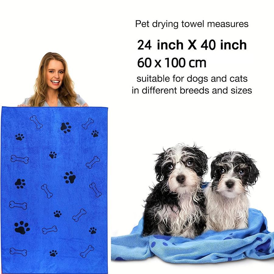 Microfiber Pet Printing Absorbent Towel Thickened Puppy Quick-drying Dog Claw Bath Towel, Pet Bath ProductsAbsorbent Medium Dogs