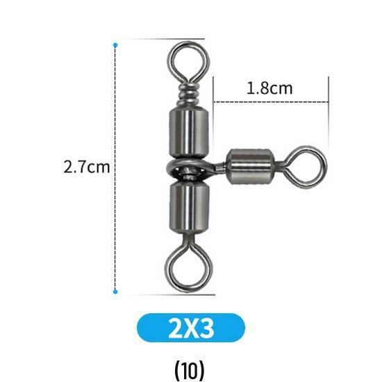 BEYA Three-Way Swivel T-Type Fishing Connector - Stainless Steel High Tensile Strength for Sea Boat Fishing Accessories