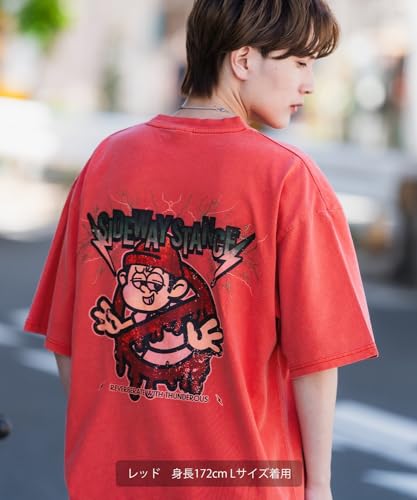 IMPROMES Casual SIDEWAYSTANCE Thunder No Way Pigment Short Sleeve T-Shirt, Men's, Red