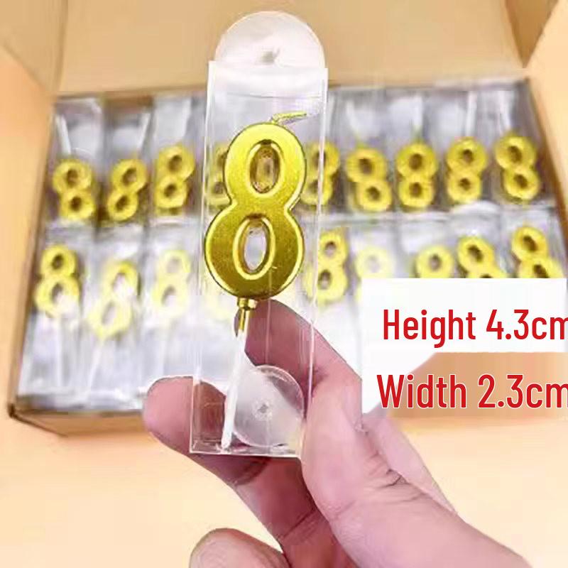 Gold Long Number Birthday Cake Candles - Boxed for Children's First Birthday