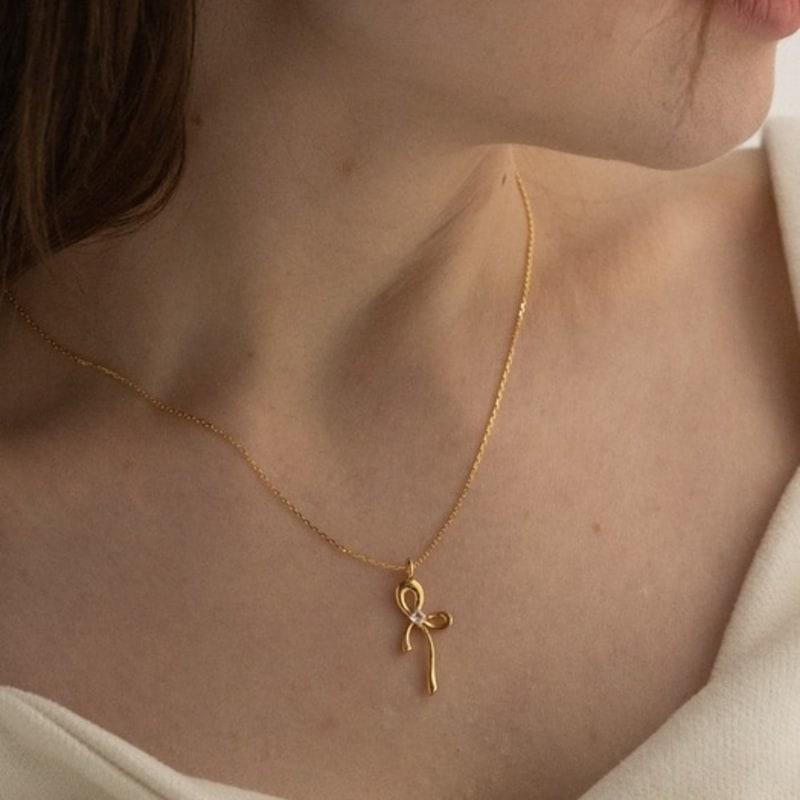 BEFORE MOONRISE [Silver 925] Flowing Ribbon Necklace SN218