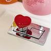 24TE Playful Heart Shaped Toilet Buttons for Bathroom Decor BUtton 4PCS