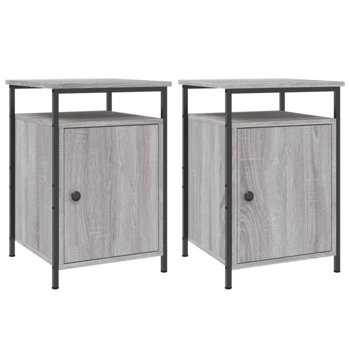 VidaXL Tables de chevet 2 pcs sonoma gris 40x42x60cm bois d'ingénierie 825870