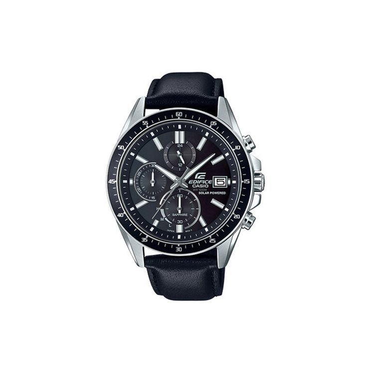 

Casio Edifice Series Fashion Casual Business Date Display Solar Quartz Movement Leather Strap Watch Men watches Black EFS-S510L-1AVUPR Regular Watch Box