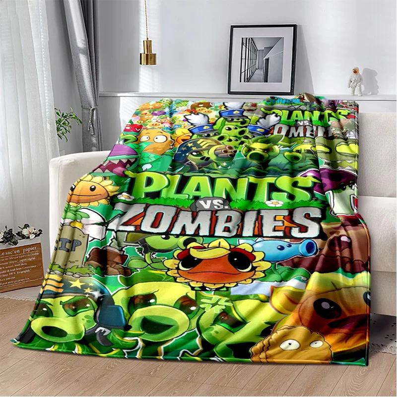 P-Plants vs. Z-Zombies Game Blanket with Peashooter Design Ideal for Sofa and Bed Cover throw blanket