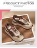 Golden Rabbit Women's Genuine Leather Height-Boosting Casual Sneakers 2024 - Breathable, Versatile Soft Sole Sports Shoes.