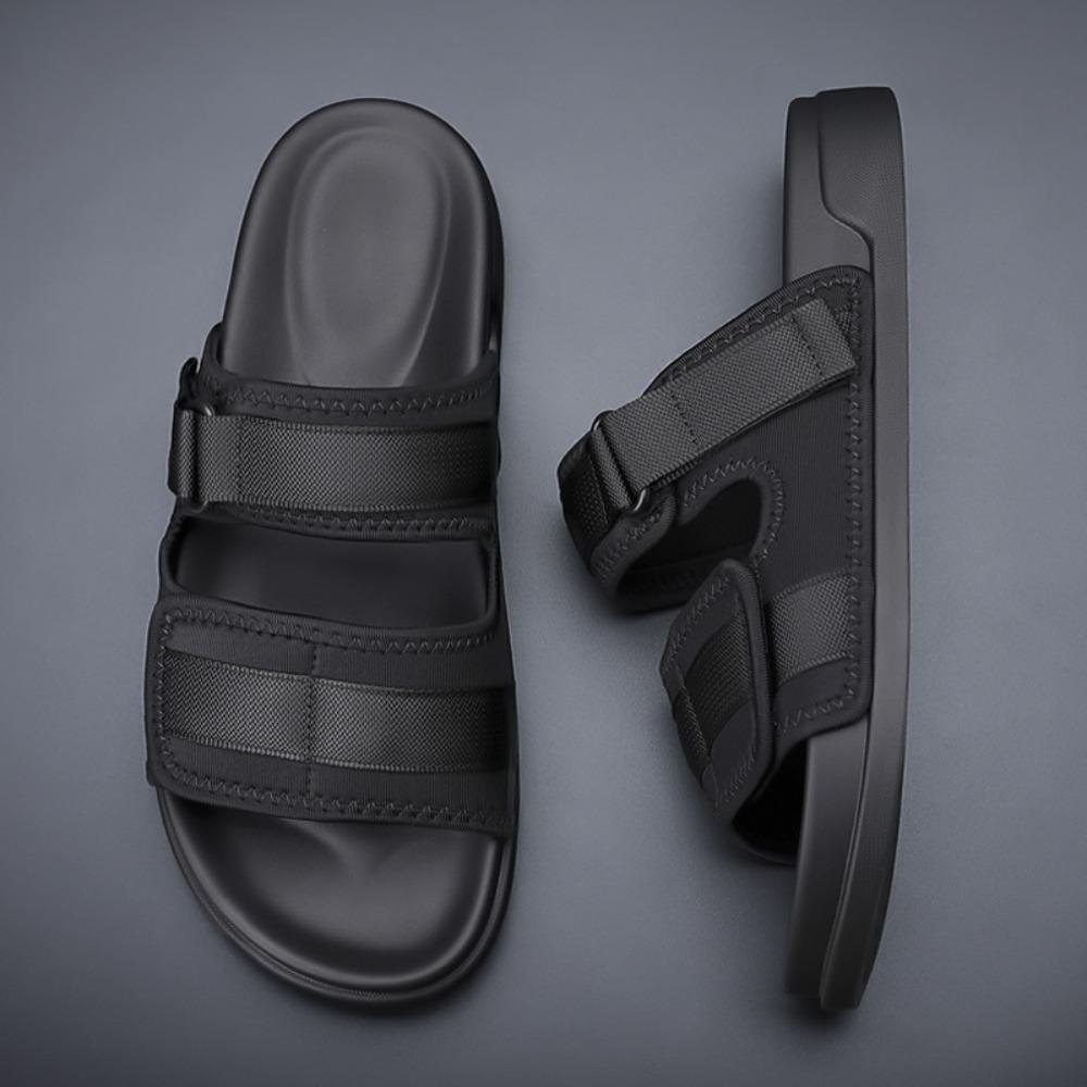 Men's Slippers Summer New Trendy Fashion Versatile One Word Drag Wear Soft Soled Beach Shoes Summer Men Sandals