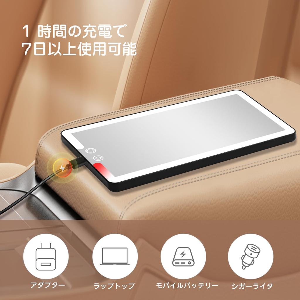 Car Sun Visor Mirror with Stepless Brightness 3 Lighting Rearview Car Vanity Easy Makeup Visor with and Light, Adjustment, Modes, Mirror, Mirror,