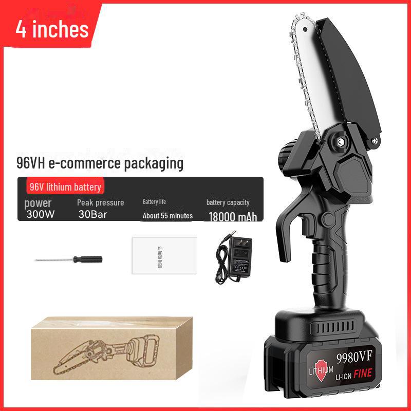 High-Power Rechargeable Handheld Electric Chainsaw for Tree Pruning and Logging