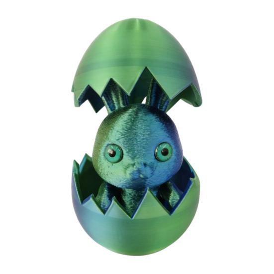 Påskhareöra Äggprydnad med Avtagbar Kanin Inuti 3D-printad Kaninöra Äggfigur Påskhelgens Festdekoration