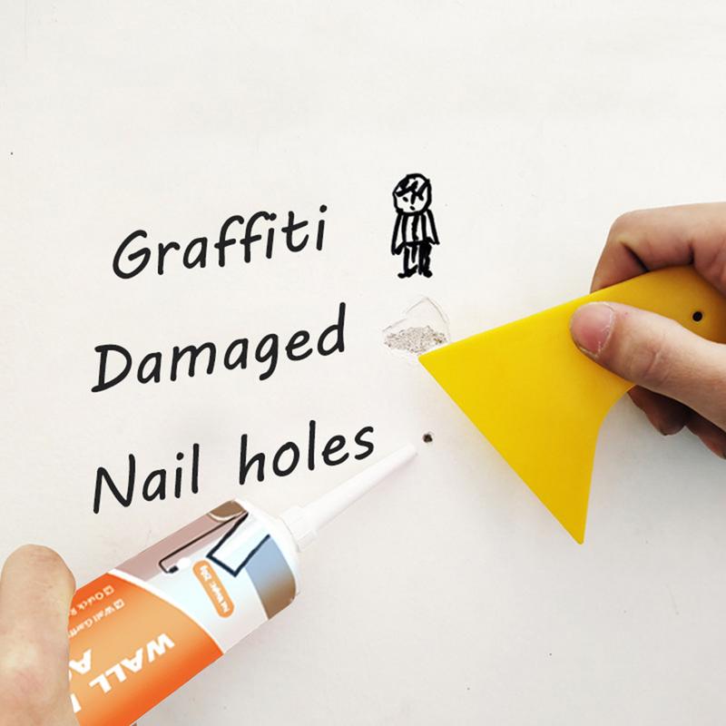 Wall Putty Hole Repair Kit 250g Wall Mending Agent Repair Paste Straight Scraper Pointed Nozzle Sandpaper Set For Cracked Wall