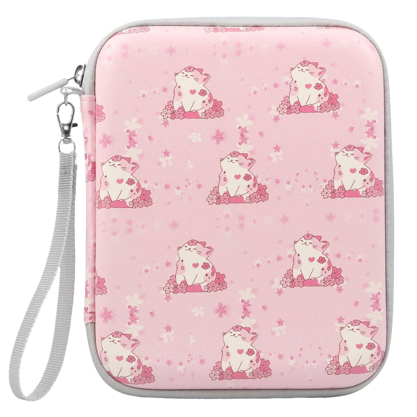 Держатель для карт на 80 карманов с молнией и ремешком для детей и взрослых, подходит для карт размером 2,3 x 3,4 дюйма, мини-аудиокниги, игральные карты, животные, розовый