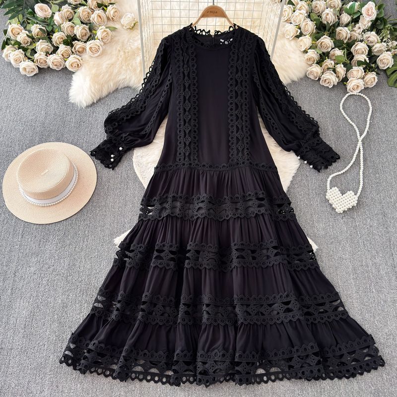 Vintage Court Style Summer New Arrival Embroider Dress