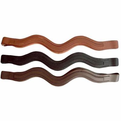 (Podwójne U) Skórzany, wyściełany pas na czoło uzdy dla konia Wave Empty Channel