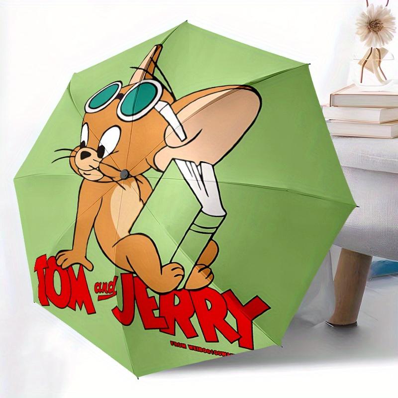 1pc Tom Jerry Windproof Automatic Umbrella, Lightweight for Women/Men, Perfect Christmas Gift a0811218
