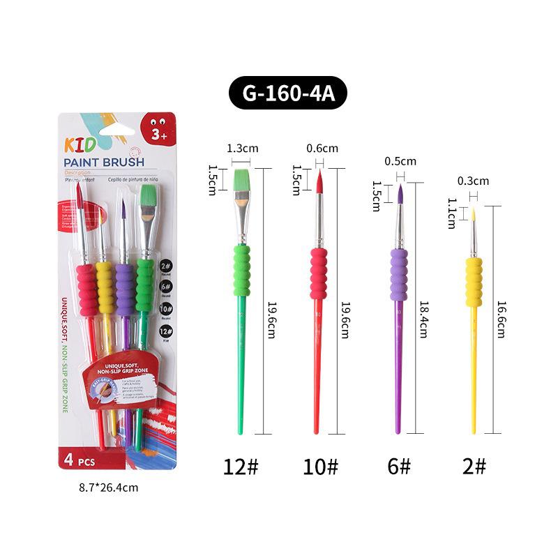 

Детская красочная акварельная акриловая художественная живопись для начинающих, набор кистей для акварели, набор ручек для масляной живописи, 4 цвета, нейлоновая головка кисти