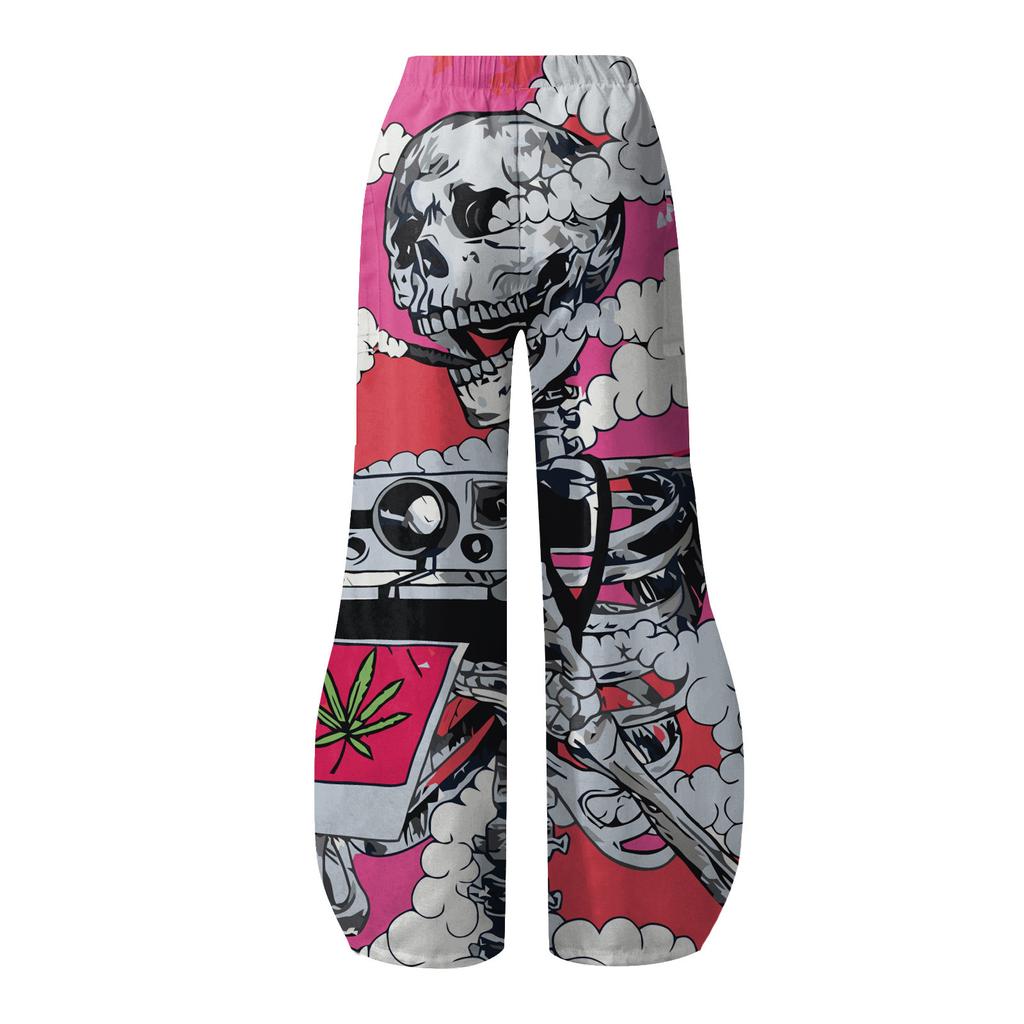 Women's  Print Casual Straight Leg Loose Wide Leg Large Size Trousers