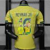 Maglia da Calcio Casa Trasferta Nazionale Brasiliana Neymar 10 Stampa Corona Edizione Fan Manica Corta
