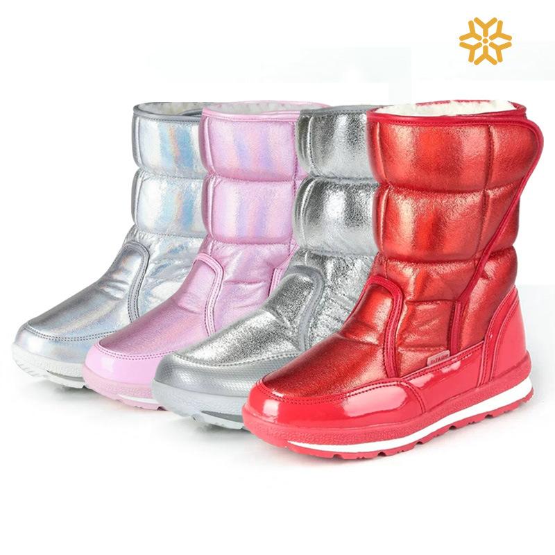 Nine-color Snowflake New Winter Parent-child Shoes Classmates Snow Boots Women's Wool Warm Inside