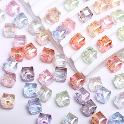8mm DIY Part UV Plated for Jewelry Making Crafts Beads Cube Square Faceted 20pcs/bag Loose Earrings Bracelet Pendants Resin Czech Crystal  Unique