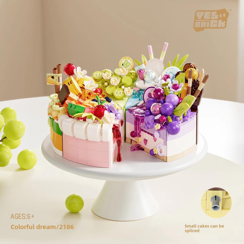 Delicious Dessert Building Blocks Sweet Cake Girls Group Display Diy Assembling Model Trendy Toy