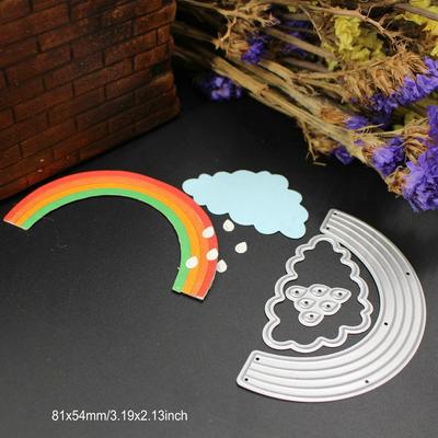 Molde de corte de nuvem de chuva de arco-íris, estêncil de metal, faça você mesmo, álbum de scrapbooking, cartão de papel, gravação, artesanato, corte de clima