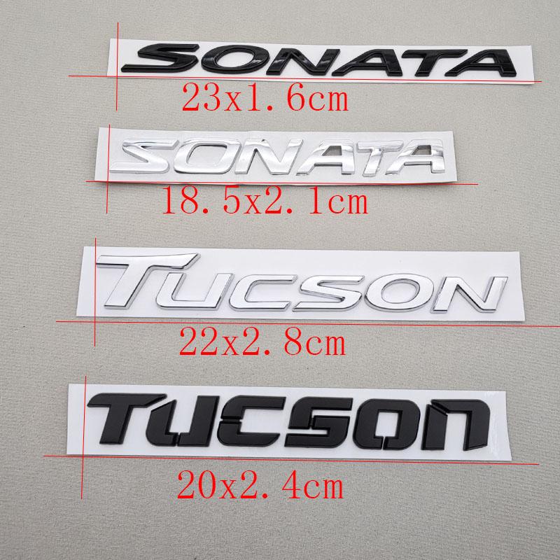 Rlapg3 3D ABS SONATA TUCSON Stylizacja Logo Litery Naklejka Bagażnik Tylny Emblemat Odznaka Naklejka Dla Hyundai Akcesoria Dekoracyjne Samochodu