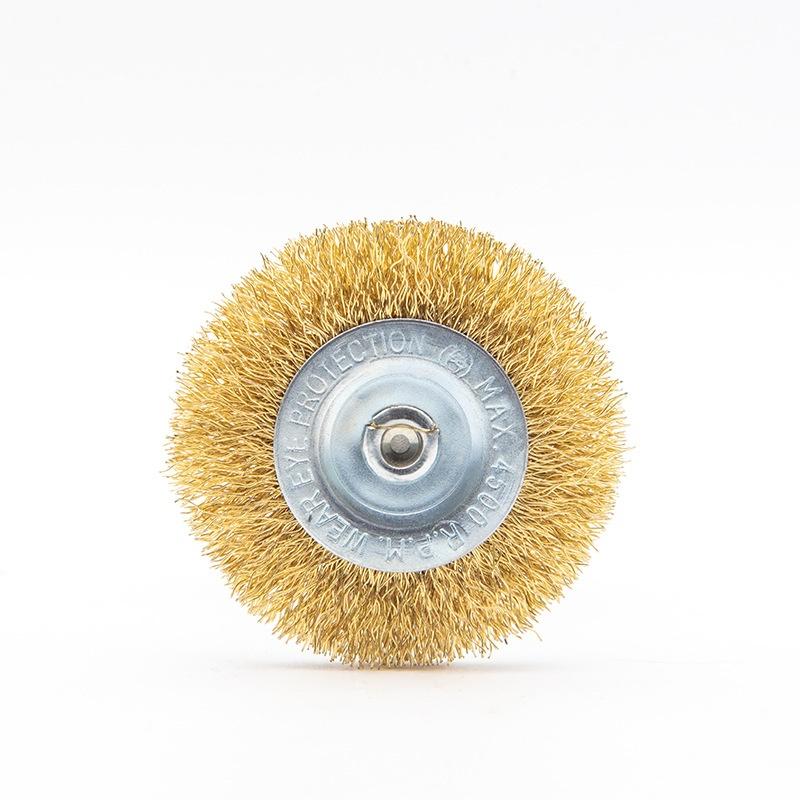Shanked Metal Wire Wheel, Polishing Wire Brush for Rust Removal, Deburring Grinding Tool for Woodworking and Root Carving