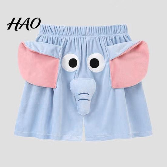 Herren Shorts Pyjamahose Cartoon Elefantendekor Elastischer Bund Lässig Paar mit verstärkten Taschen Locker Nachtwäsche Leicht