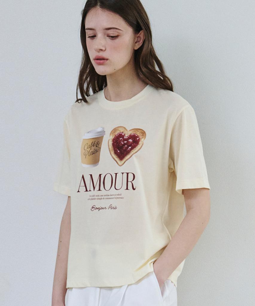 MALOUPE 5218 Amor Graphic T-Shirt (Yellow)