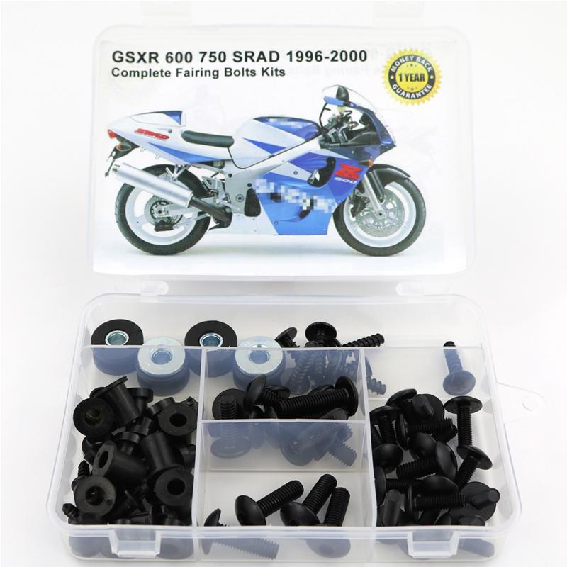 Fit For Suzuki GSXR600 GSXR750 SRAD 1996-2000 Motorcycle Complete Full Fairing Bolts Kit Steel Clips Speed Nuts Covering Bolts